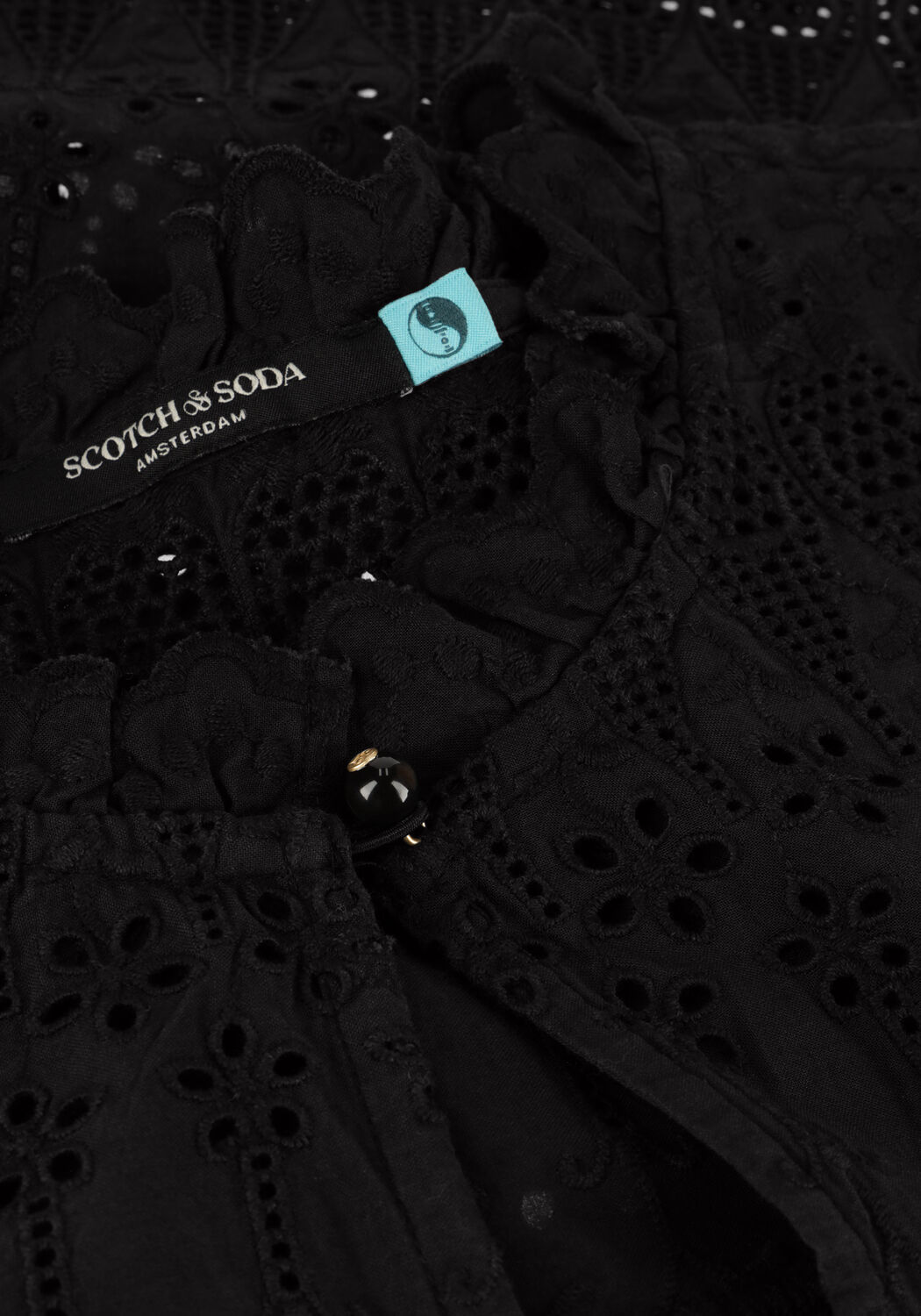 Zwarte SCOTCH & SODA Top BRODERIE ANGLAISE TOP - large