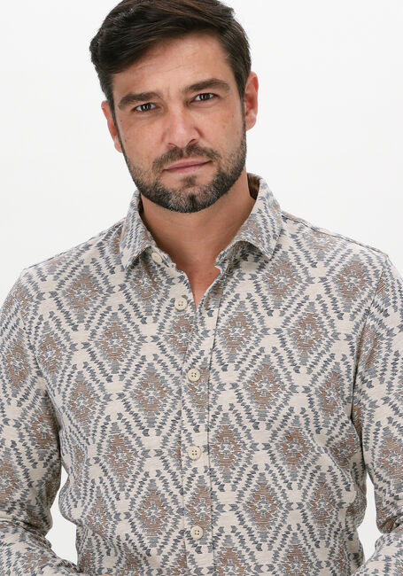 Beige CAST IRON Casual overhemd LONG SLEEVE SHIRT PRINT ON LIG - large