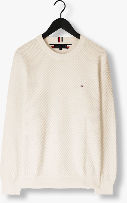 Beige TOMMY HILFIGER Trui OVAL STRUCTURE CREW NECK - large