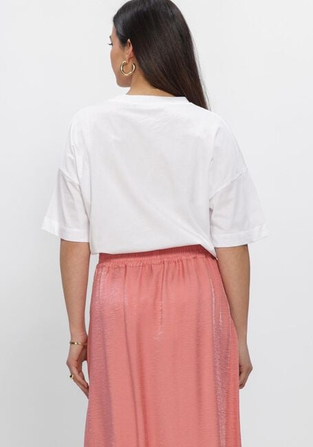 Witte JANSEN AMSTERDAM Tops & T-shirts RILEY SHIRT CO 184 SHORT SLEEVE WIDE FIT SATIN EMBROIDERY FLOWER - large