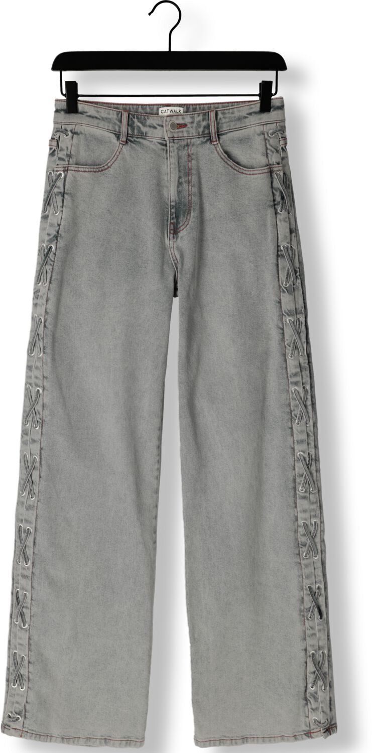 CATWALK JUNKIE Dames Jeans Loose Fit Jeans With Lace Detail Lichtblauw