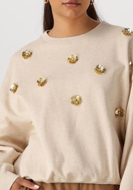 Beige NUKUS Trui BEATRIZ PULLOVER FLOWER - large