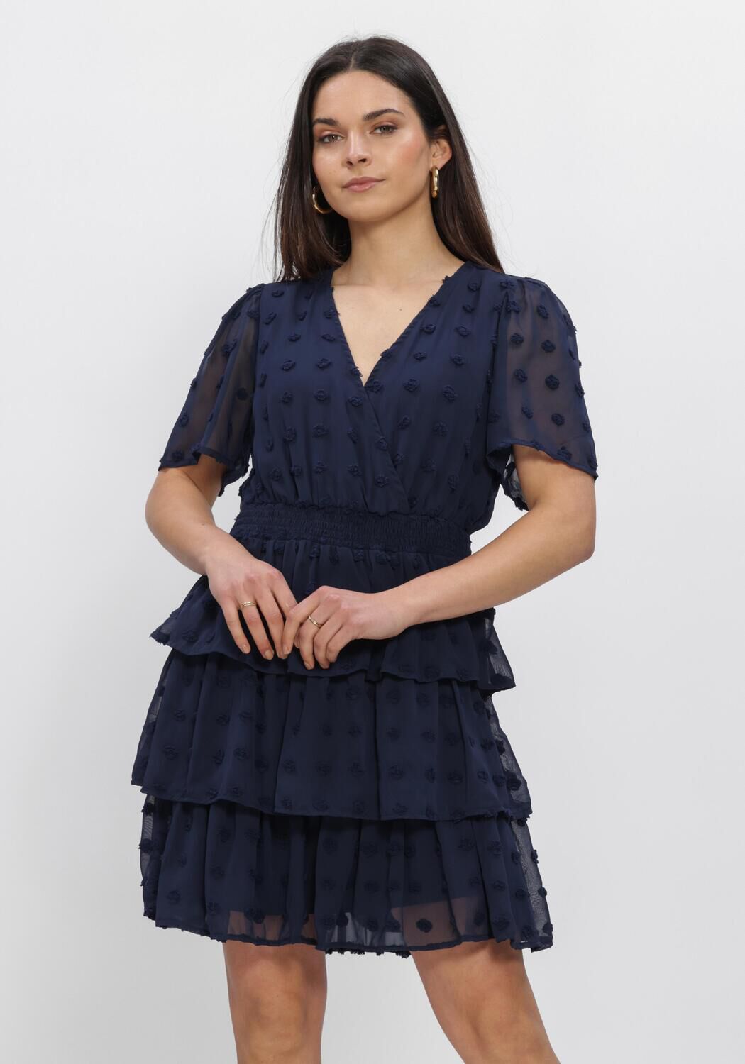 Blauwe Y.A.S. Jurken YASDOTTIE SS DRESS - large