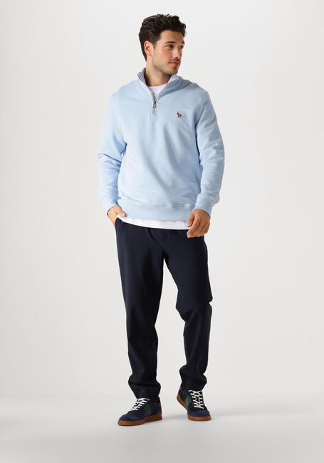 Blauwe PS PAUL SMITH Trui MENS LS REG FIT HALF ZIP TOP ZEBRA - large