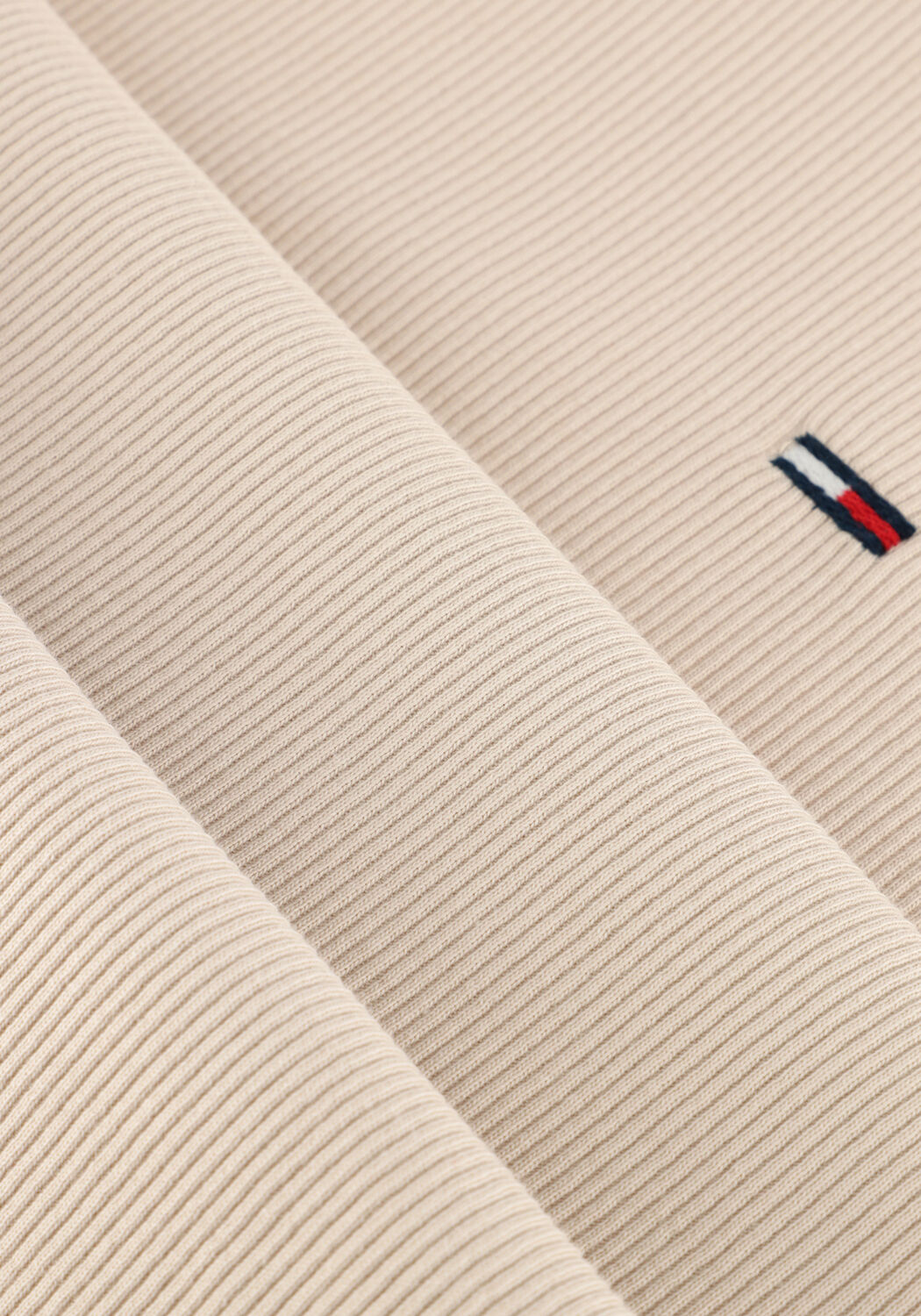 Beige TOMMY JEANS Top TJW SLIM ESSENTIAL RIB LS - large
