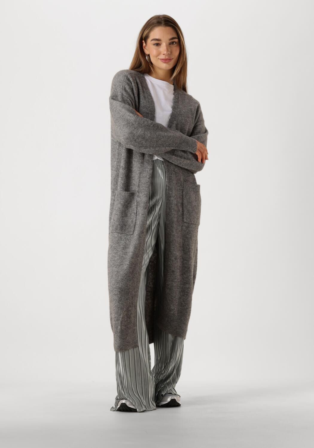 Y.A.S. Dames Truien & Vesten Yasbalis Ls Long Knit Cardigan Grijs