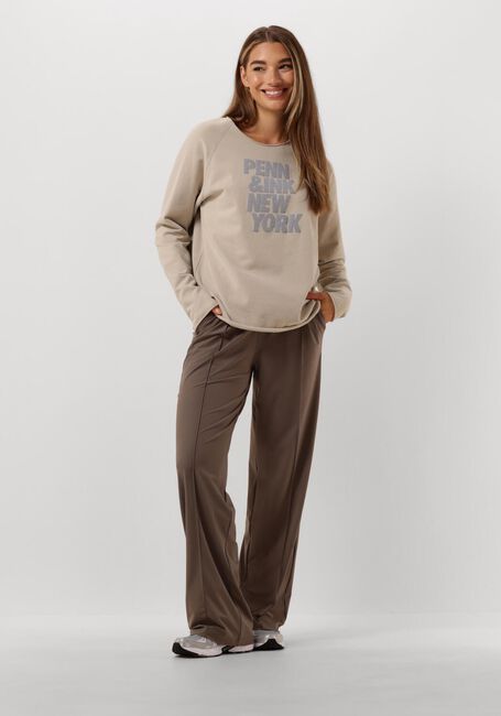 Beige PENN & INK Trui 513 SWEATER PRINT - large