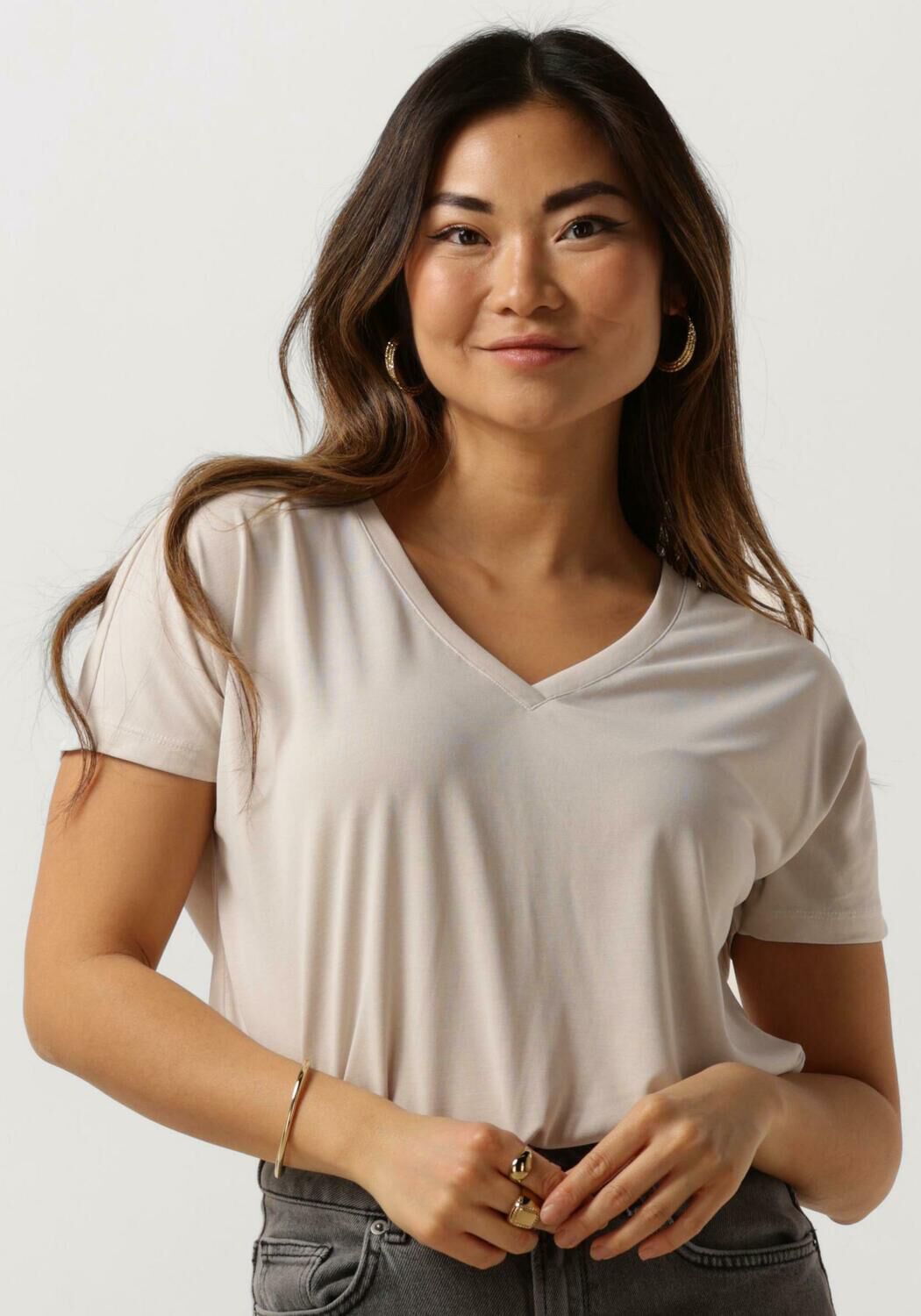 Beige dames 2025 shirt