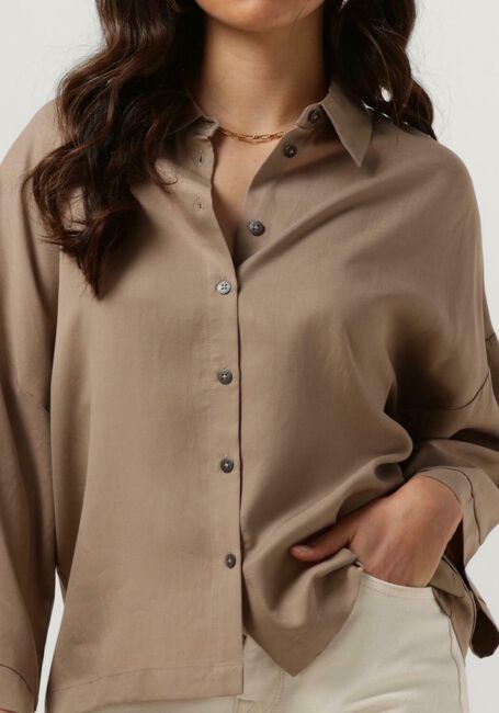 Bruine OBJECT Blouses OBJTILDA BOXY SHIRT - large