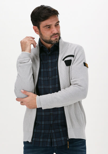 Grijze PME LEGEND Vest ZIP JACKET COTTON KNIT - large