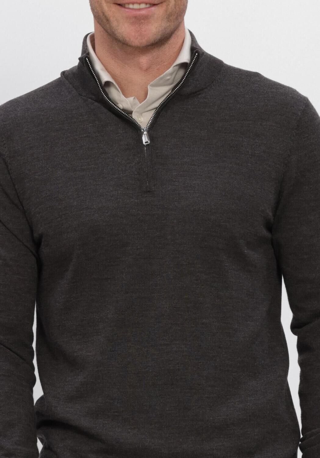 Antraciet PROFUOMO Trui EXTRAFINE MERINO - large