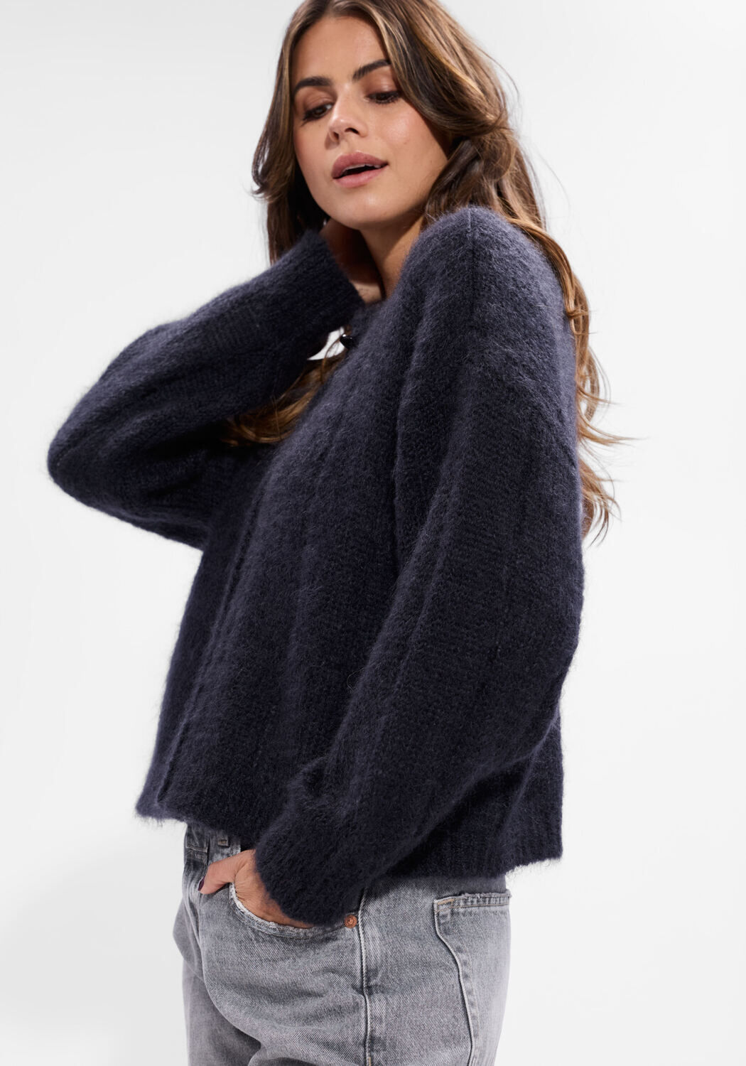 Donkergrijze DES PETITS HAUTS Vest CHOUETTE - large