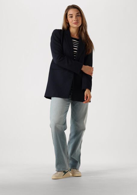 Blauwe TOMMY HILFIGER Top SLIM 5X2 RIB O-NK LS - large