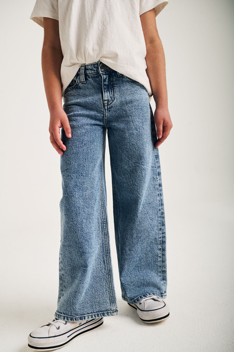 Blauwe TUMBLE 'N DRY Mom jeans JASMINE WIDE - large
