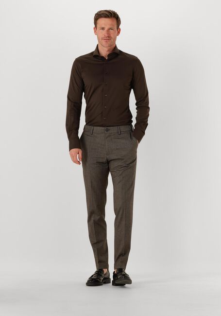 Bruine PROFUOMO Klassiek overhemd SHIRT X-CUTAWAY SF JAPANESE KNITTED - large