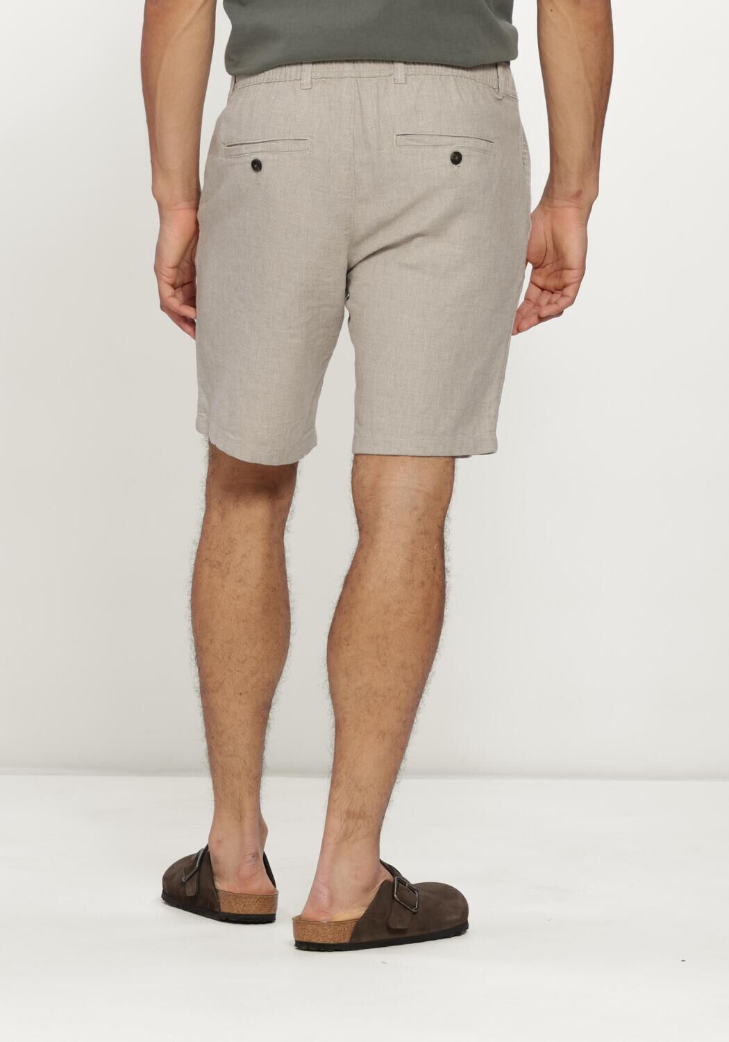 Zand SELECTED MEN Korte broek SLHREGULAR-BRODY LINEN BLD SHORTS NOOS - large