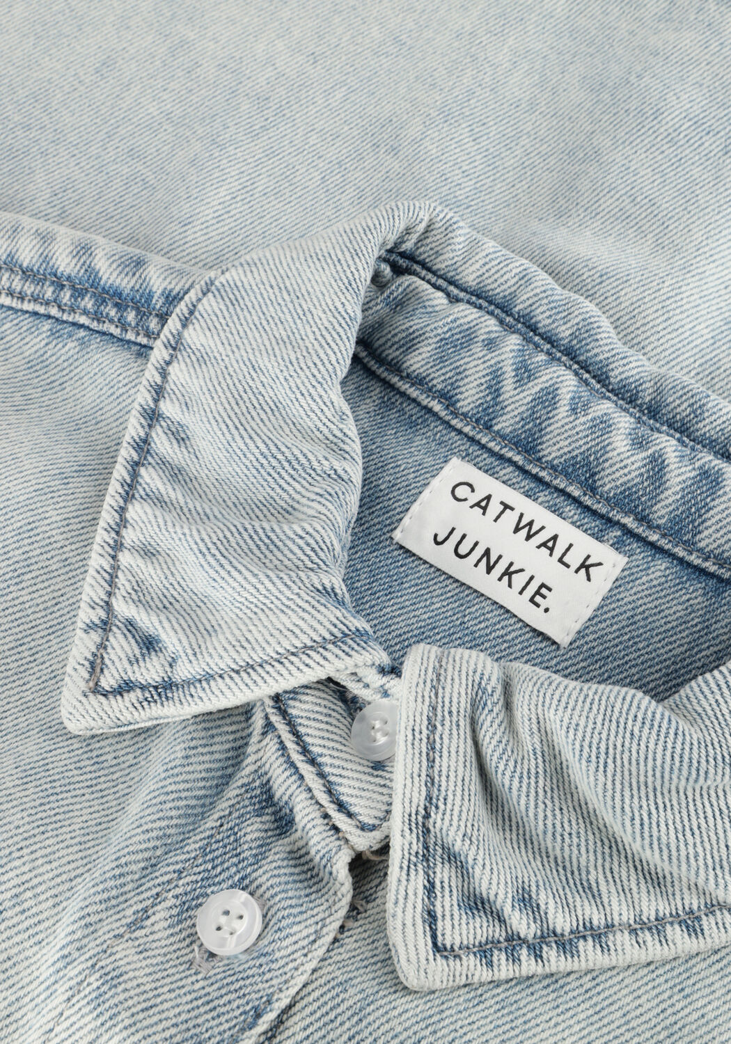 Blauwe CATWALK JUNKIE Blouses SHORT SLEEVE DENIM BLOUSE - large