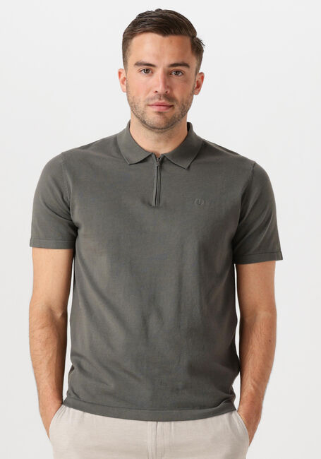 Donkergroene DSTREZZED Polo DORIAN ZIP POLO - large