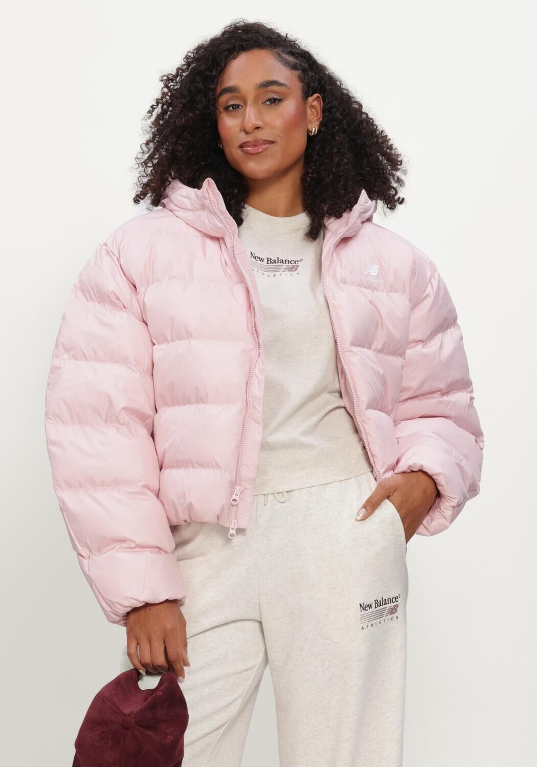 NEW BALANCE Dames Jassen Boston Puffer Jacket Roze