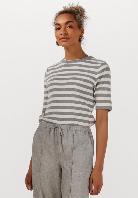 Lichtgrijze OBJECT T-shirt OBJESTER S/S NEW KNIT PULLOVER - large