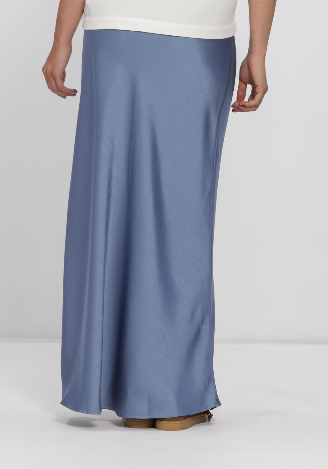 Blauwe NEO NOIR Maxirok VICKY HEAVY SATEEN SKIRT - large