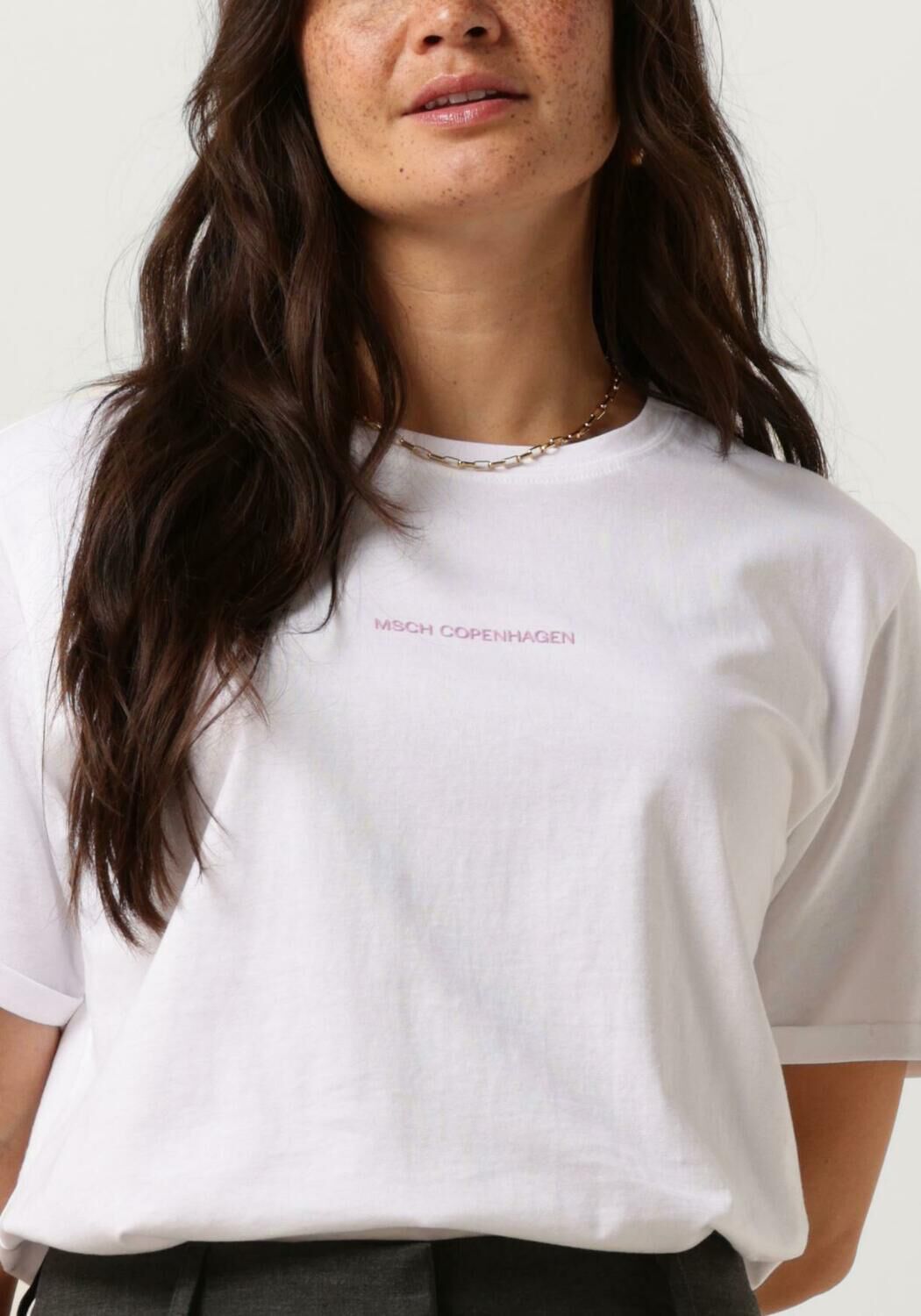MSCH COPENHAGEN Dames Tops & T-shirts Mschterina Organic Small Logo Tee Wit