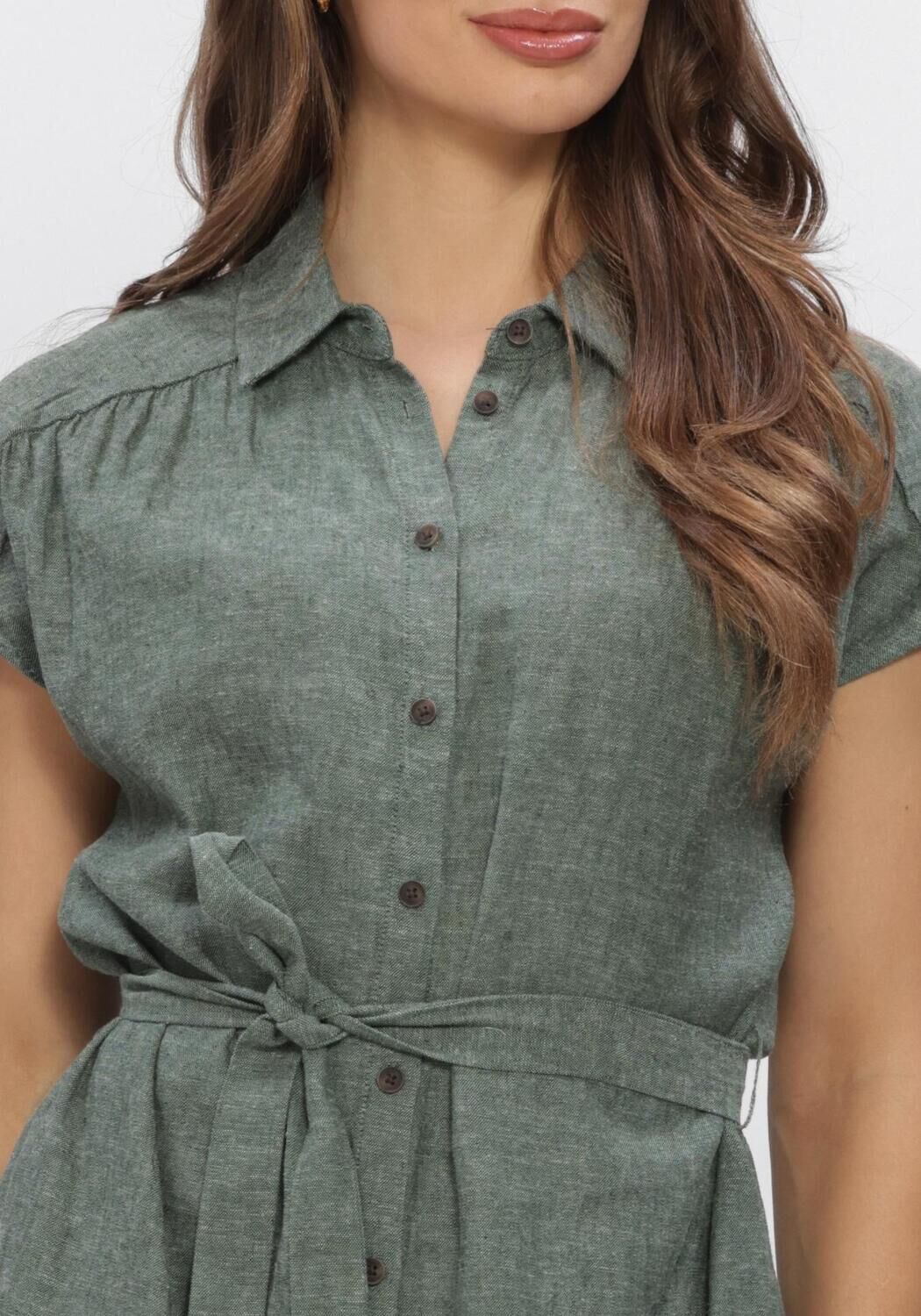 Groene MSCH COPENHAGEN Jurken MSCHVIANA GINIA SS SHIRT DRESS - large