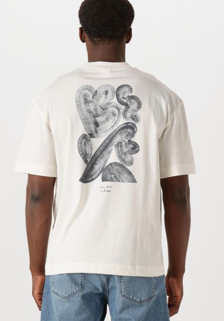 Gebroken wit SELECTED HOMME T-shirt SLHRELAXWILL LICENSE SS O-NECK TEE - large