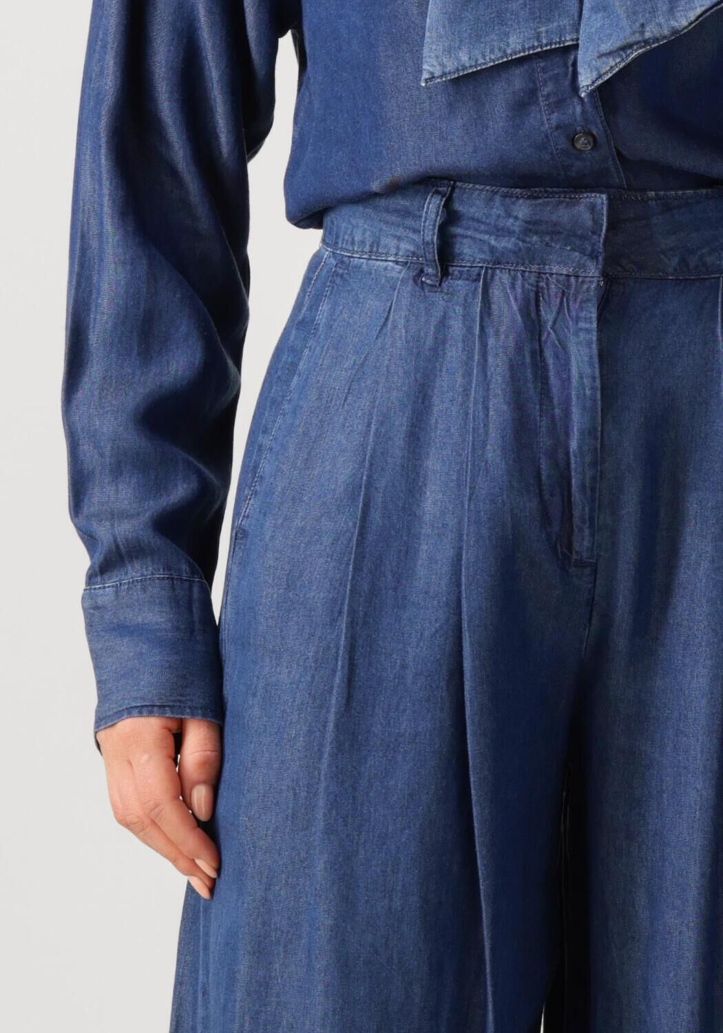 SELECTED FEMME Dames Broeken Slfjanna Hw Pleated Chambray Donkerblauw