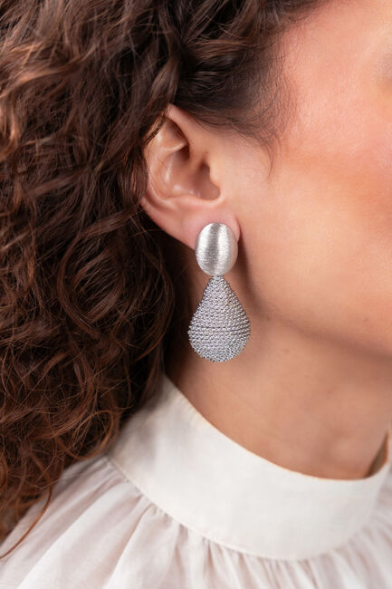 Zilverkleurig LOTT. GIOIELLI Oorbellen CE SI THREATED TEARDROP L - large