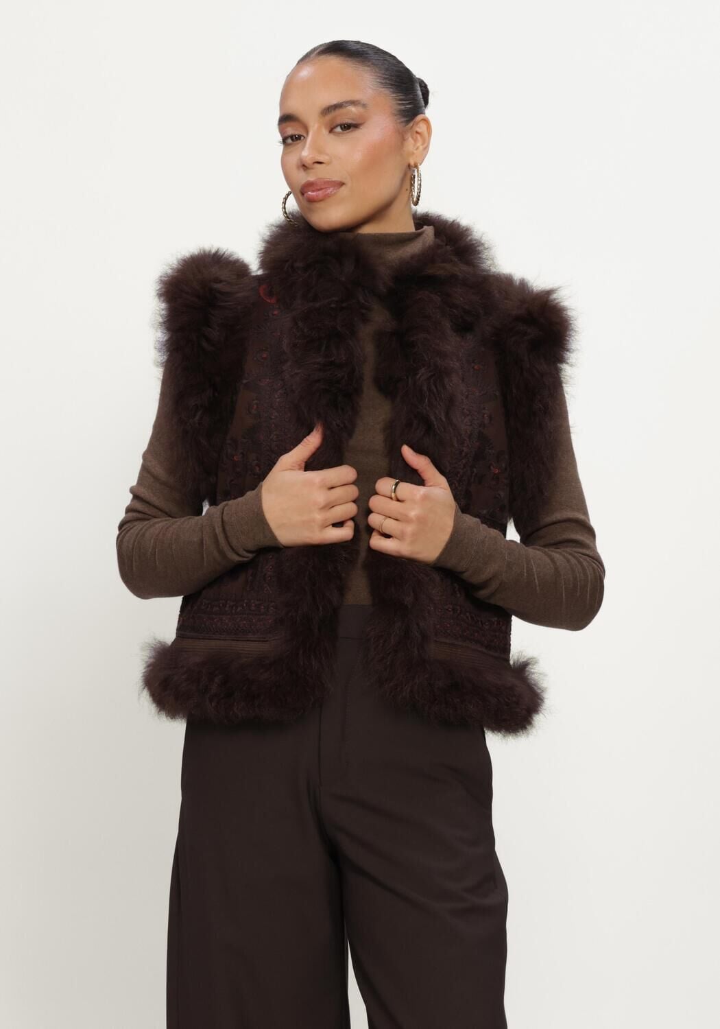 ANTIK BATIK Dames Blouses Sando Gilet Bruin