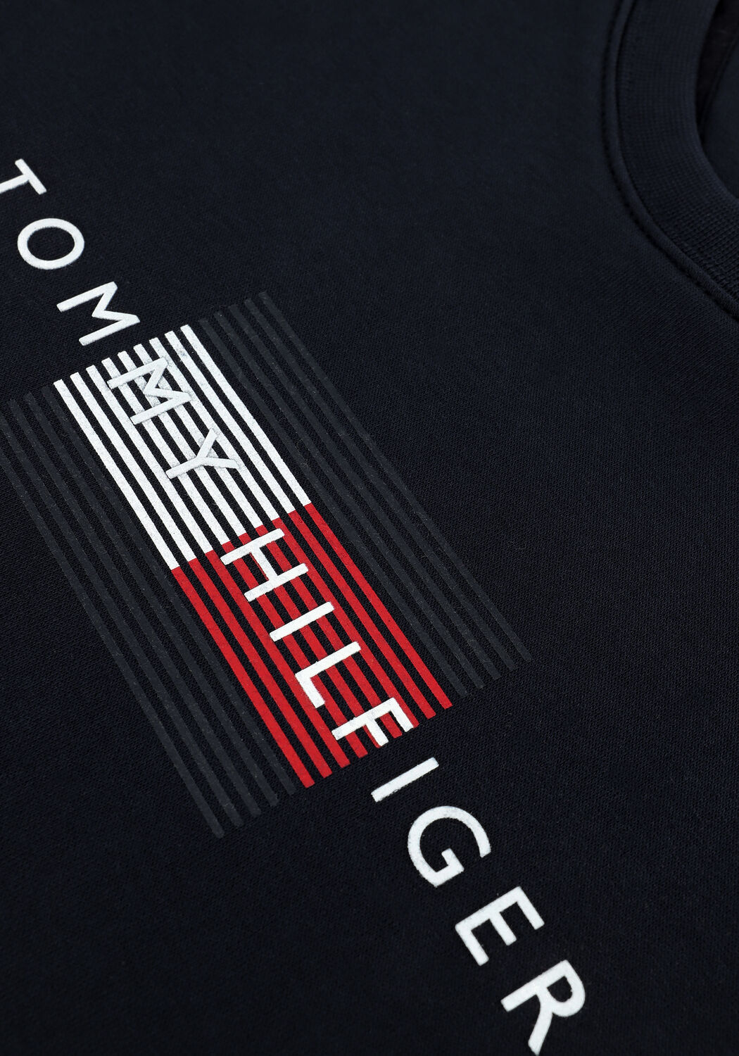 Donkerblauwe TOMMY HILFIGER Sweater LINES HILFIGER CREWNECK - large