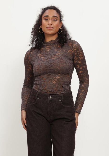 Bruine Y.A.S. Top YASLACEY LS LACE TOP - large