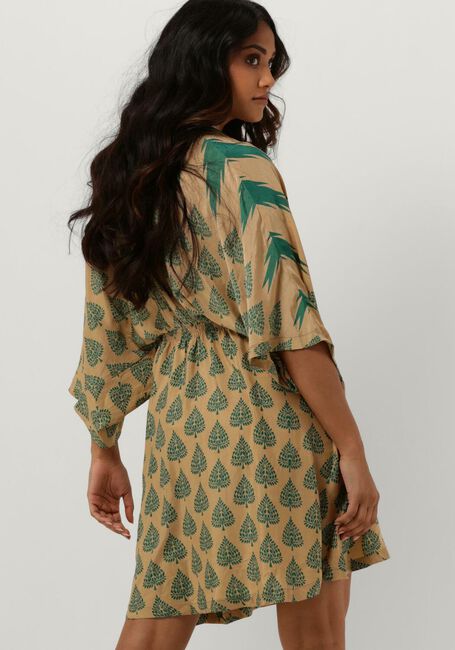 Beige SISSEL EDELBO Midi jurk RODRIGO SHORT CAFTAN DRESS - large