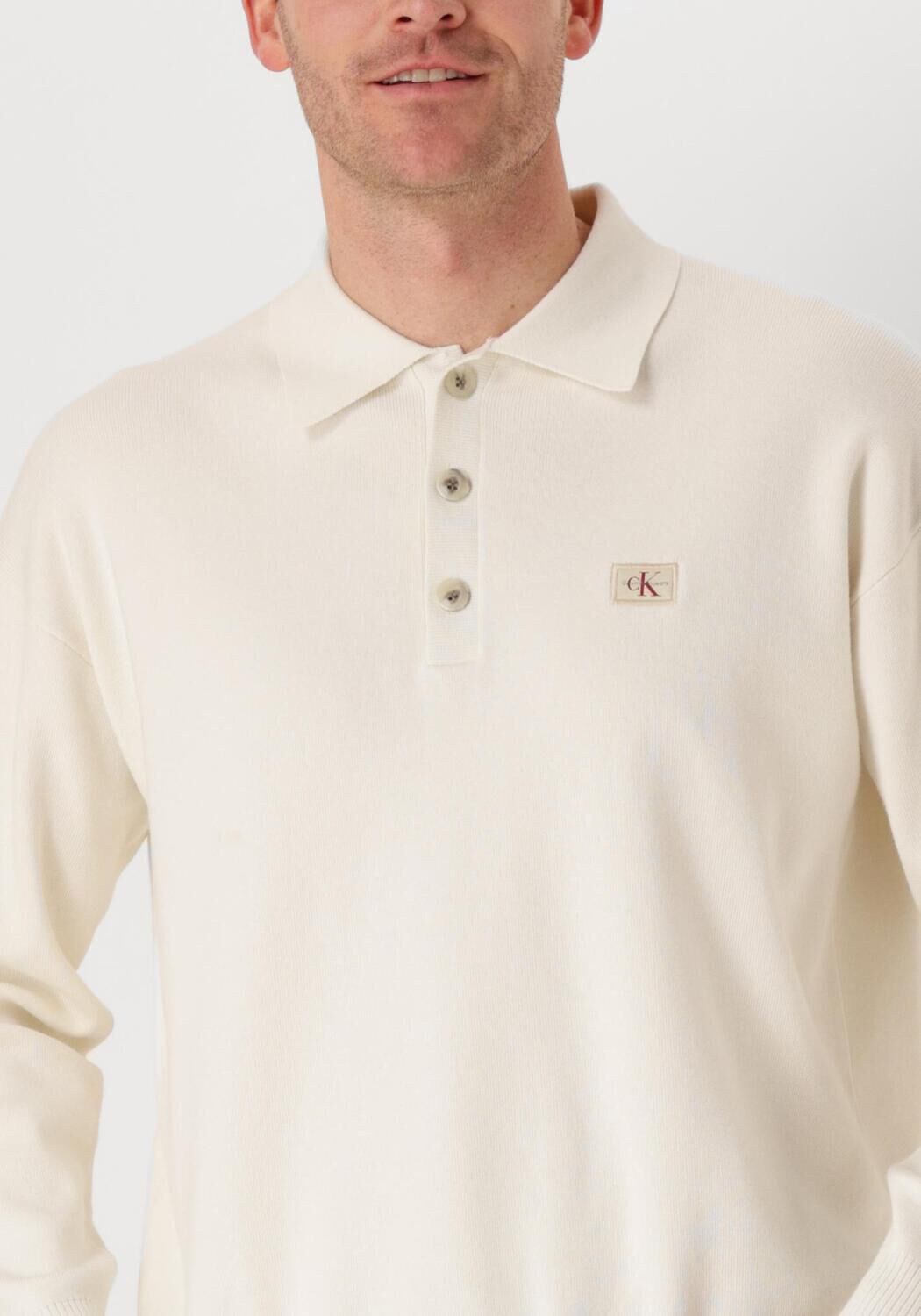 CALVIN KLEIN Heren Polo's & T-shirts Cotton Polo Sweater Wit