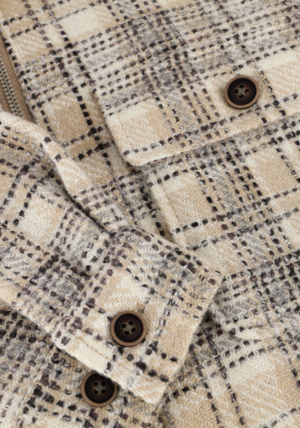 Beige ANERKJENDT Overhemden AKHANKY CHECK TWILL OVERSHIRT - large