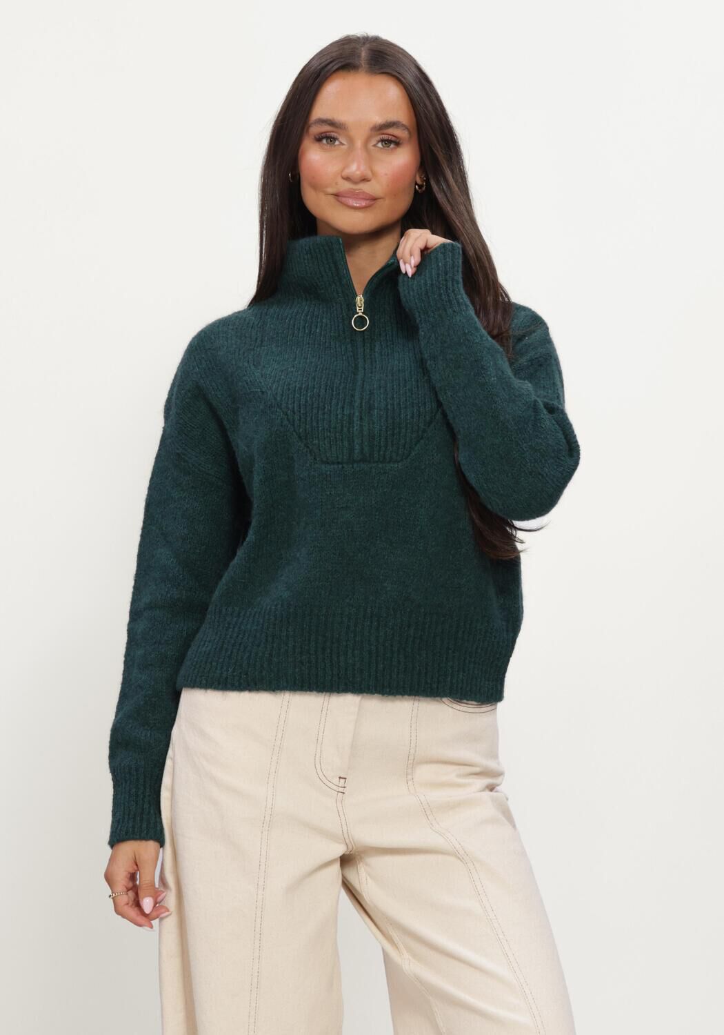 Donkergroene BY-BAR Trui BOXY BEAU PULLOVER - large