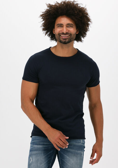 Donkerblauwe DSTREZZED T-shirt MC. QUEEN BASIC TEE ORGANIC SLUB JERSEY - large
