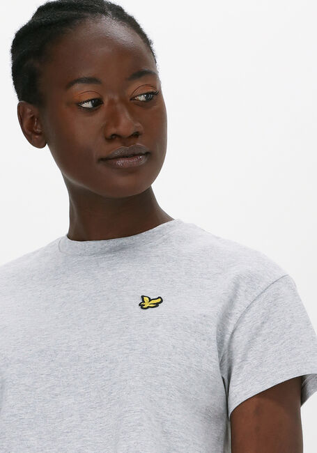 Lichtgrijze LYLE & SCOTT T-shirt CROPPED T-SHIRT - large