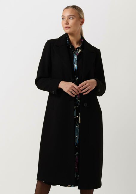 Zwarte NOTRE-V Mantel WOL COAT LONG - large