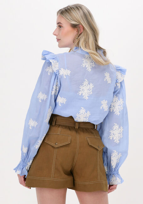 Lichtblauwe BRUUNS BAZAAR Blouses KAMAL CAROLAS SHIRT - large
