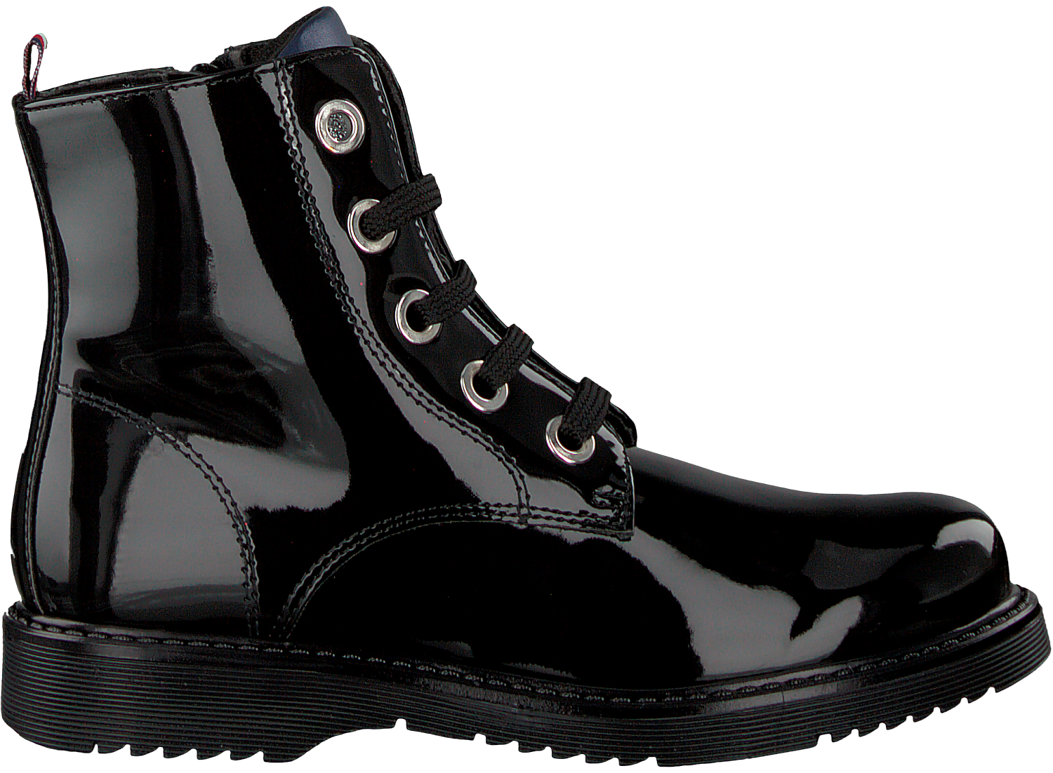 Tommy Hilfiger Zwarte Veterboots 30445 - Schoenen.nl