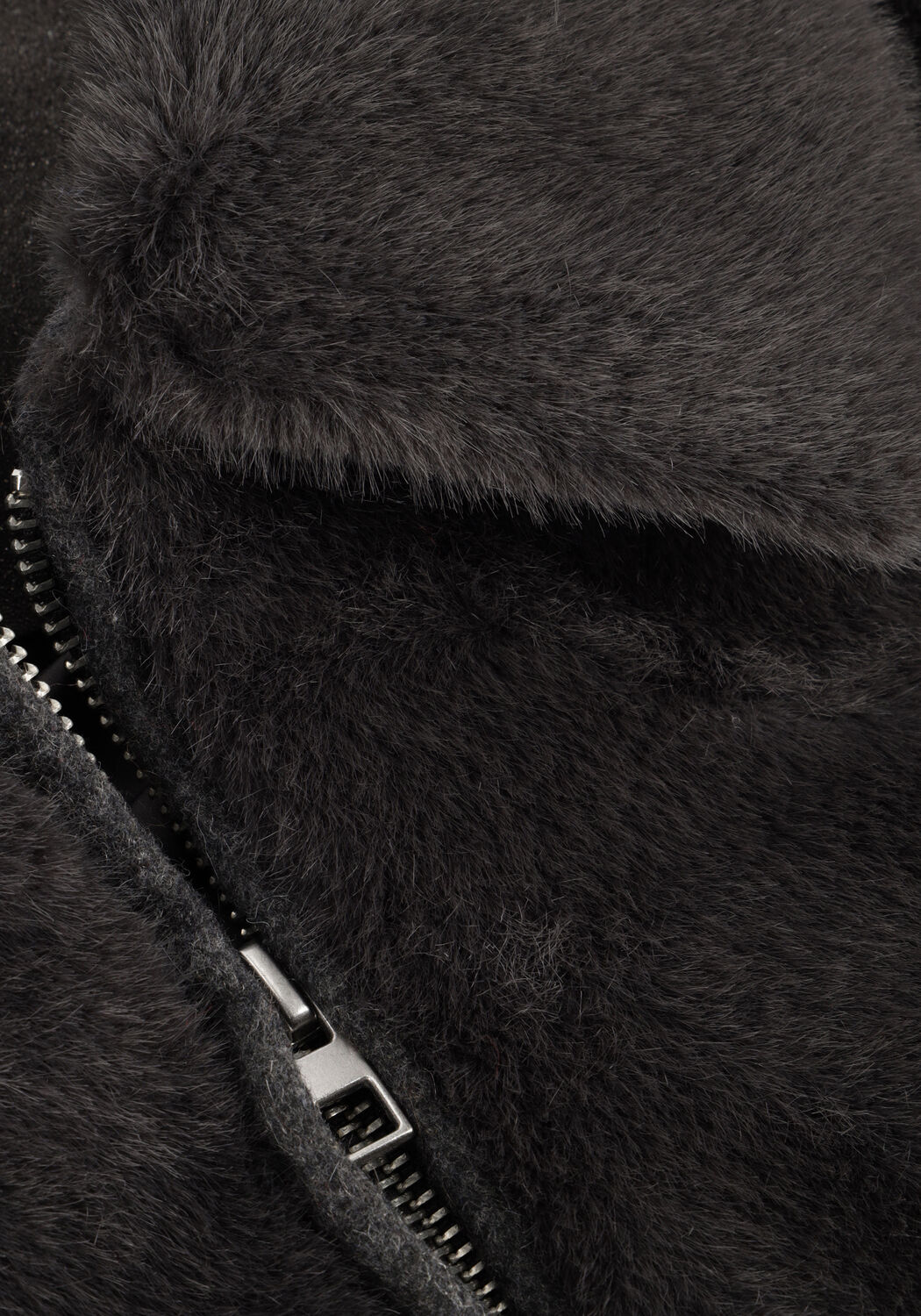 Donkergrijze WITHBLACK Faux fur jas WBLNOHR FAUX FUR JACKET - large