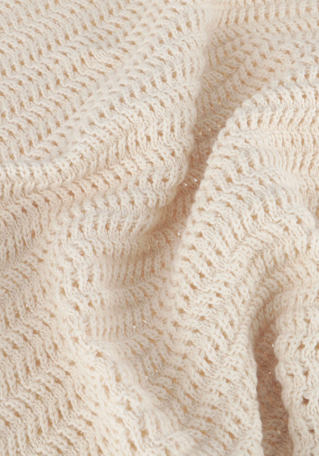 Ecru SELECTED WOMEN T-shirt SLFVINNA SS STRUCTURE KNIT O-NECK - large