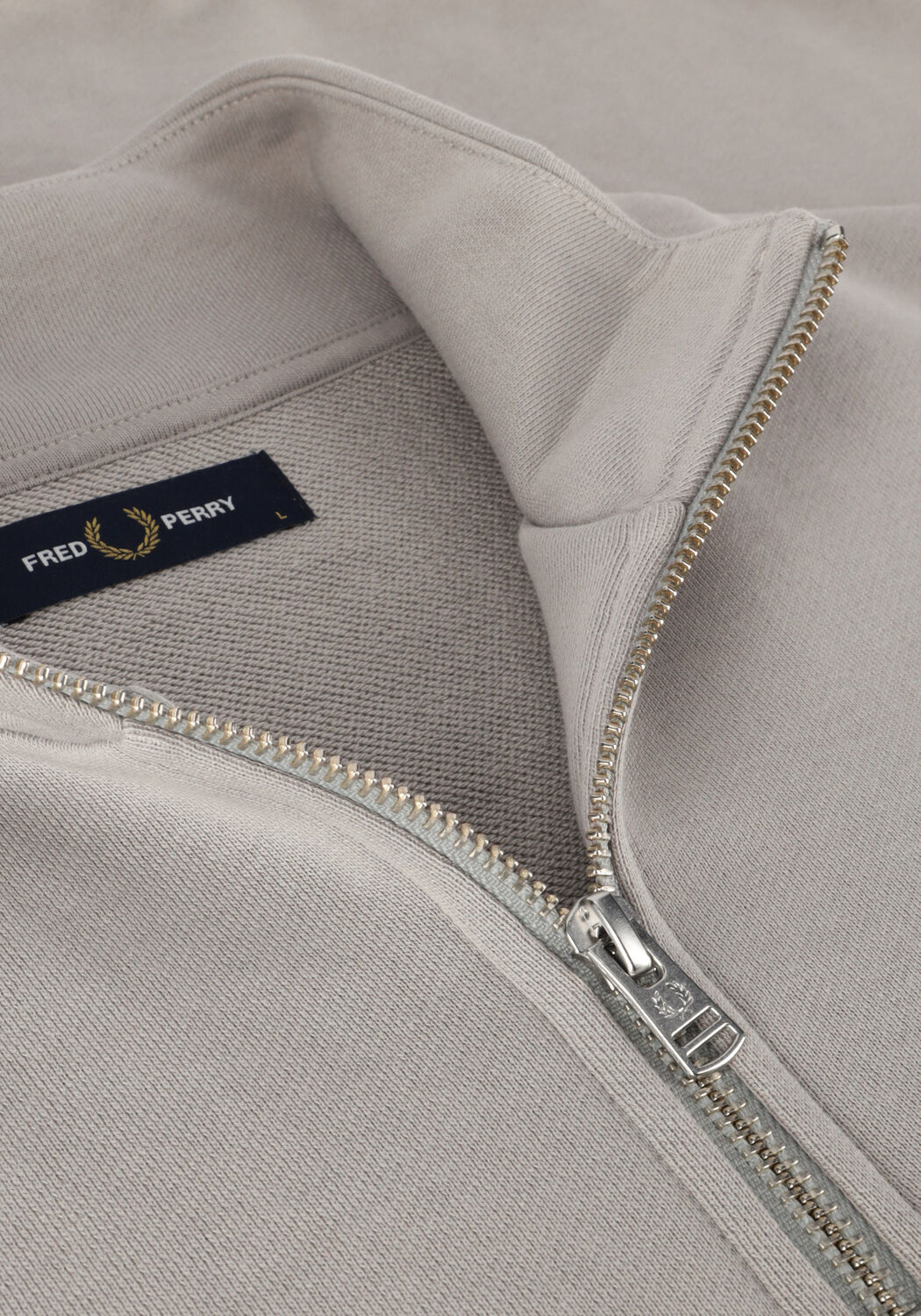 Beige FRED PERRY Sweater HALF ZIP SWEATSHIRT - large