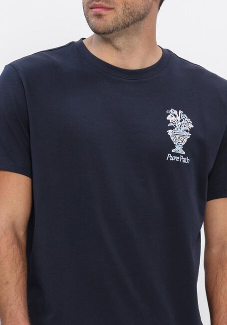 Donkerblauwe PURE PATH T-shirt EMBROIDERED VASE T-SHIRT - large