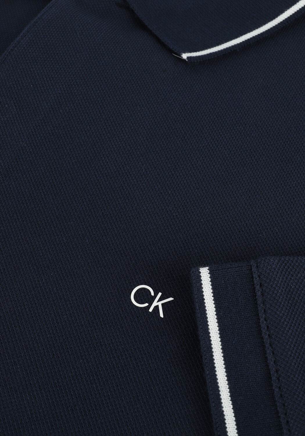 Donkerblauwe CALVIN KLEIN Polo STRETCH PIQUE TIPPING SLIM POLO - large