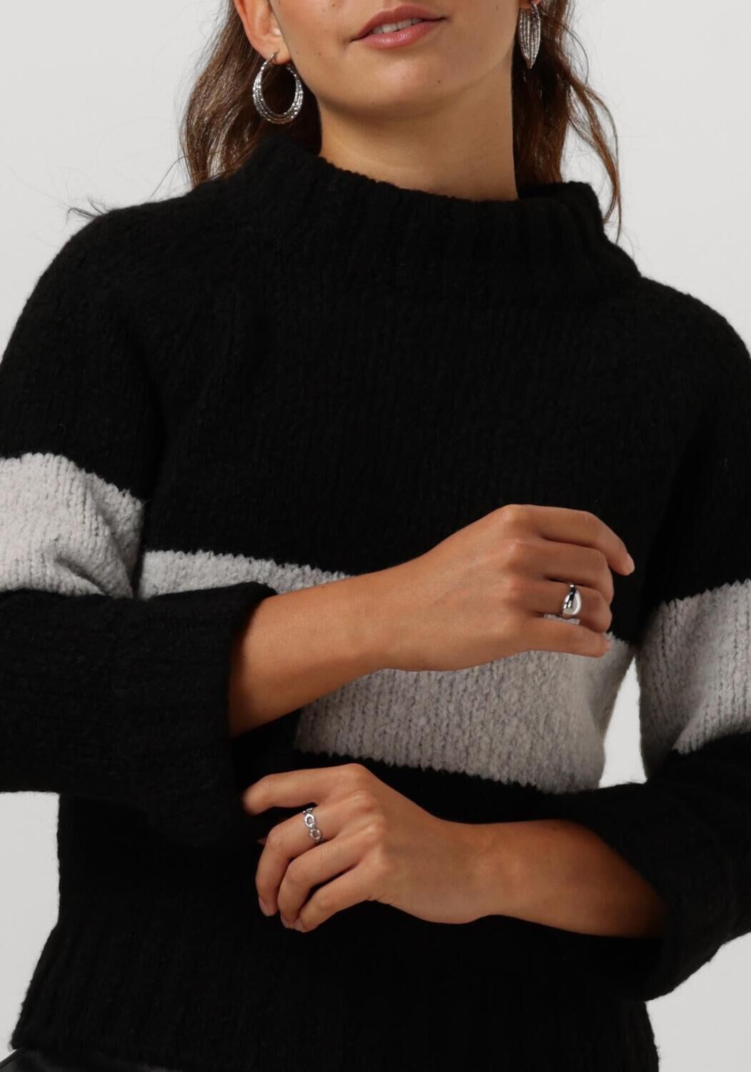 PENN & INK Dames Truien & Vesten 225 Jumper Stripe Zwart