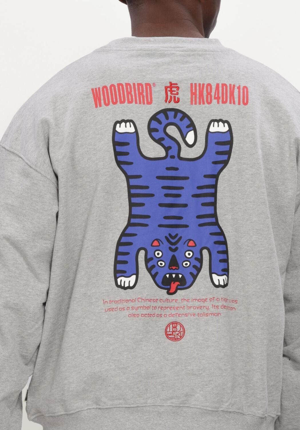 WOODBIRD Heren Truien & Vesten Wbduke Tiger Crew Grijs