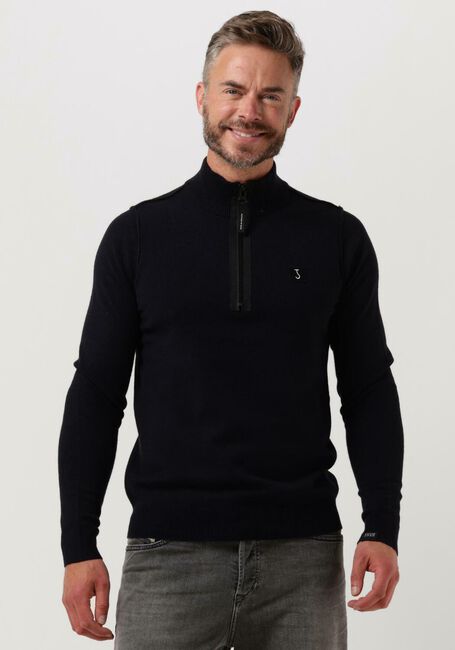 Blauwe BUTCHER OF BLUE Trui CLIFDEN HALFZIP - large
